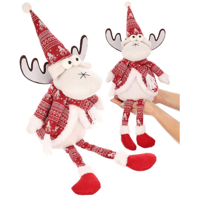 DECORATIVE CHRISTMAS REINDEER WHITE 35+20CM