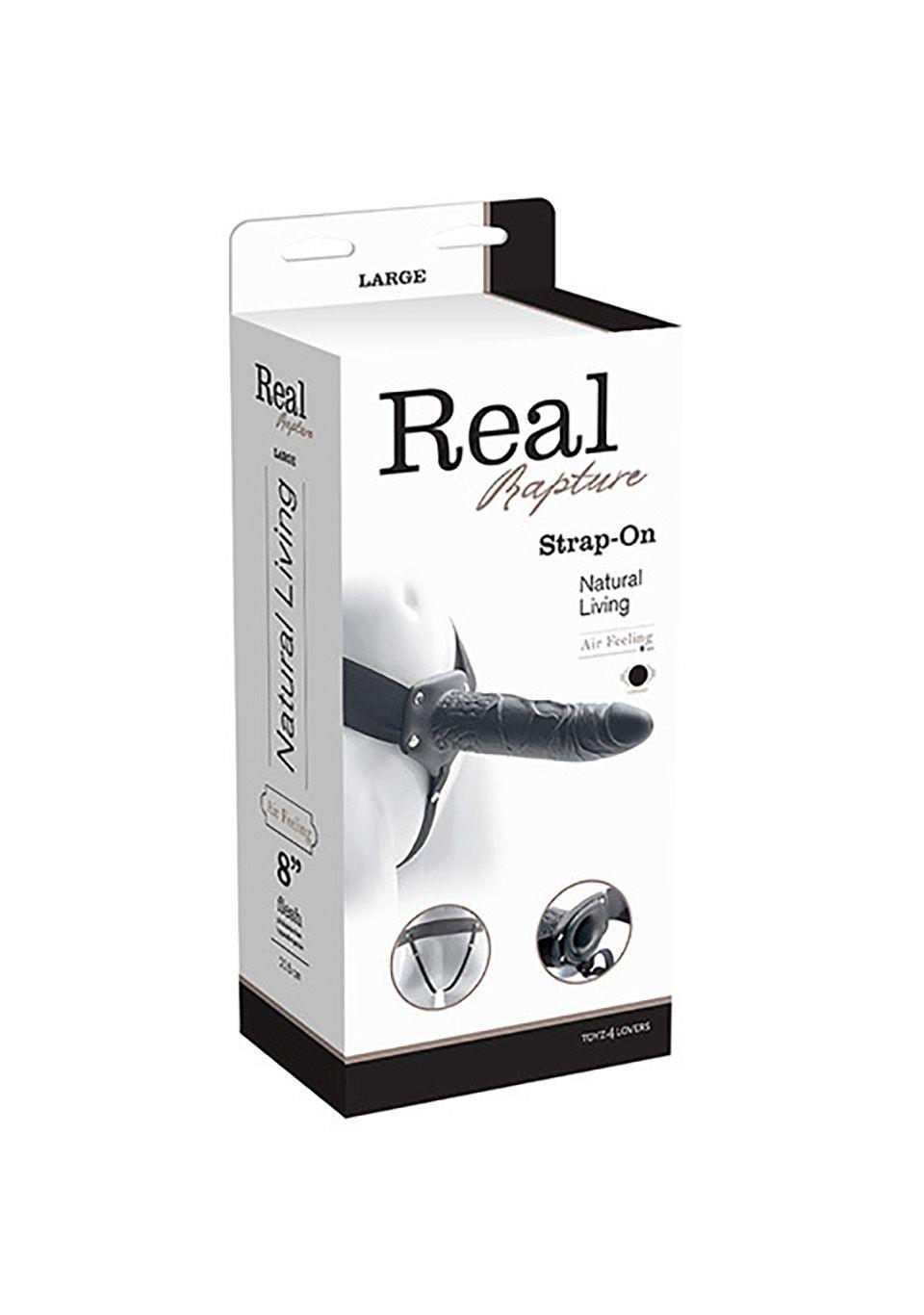 Seest tühi strap-on vibraator REAL RAPTURE 8 BLACK