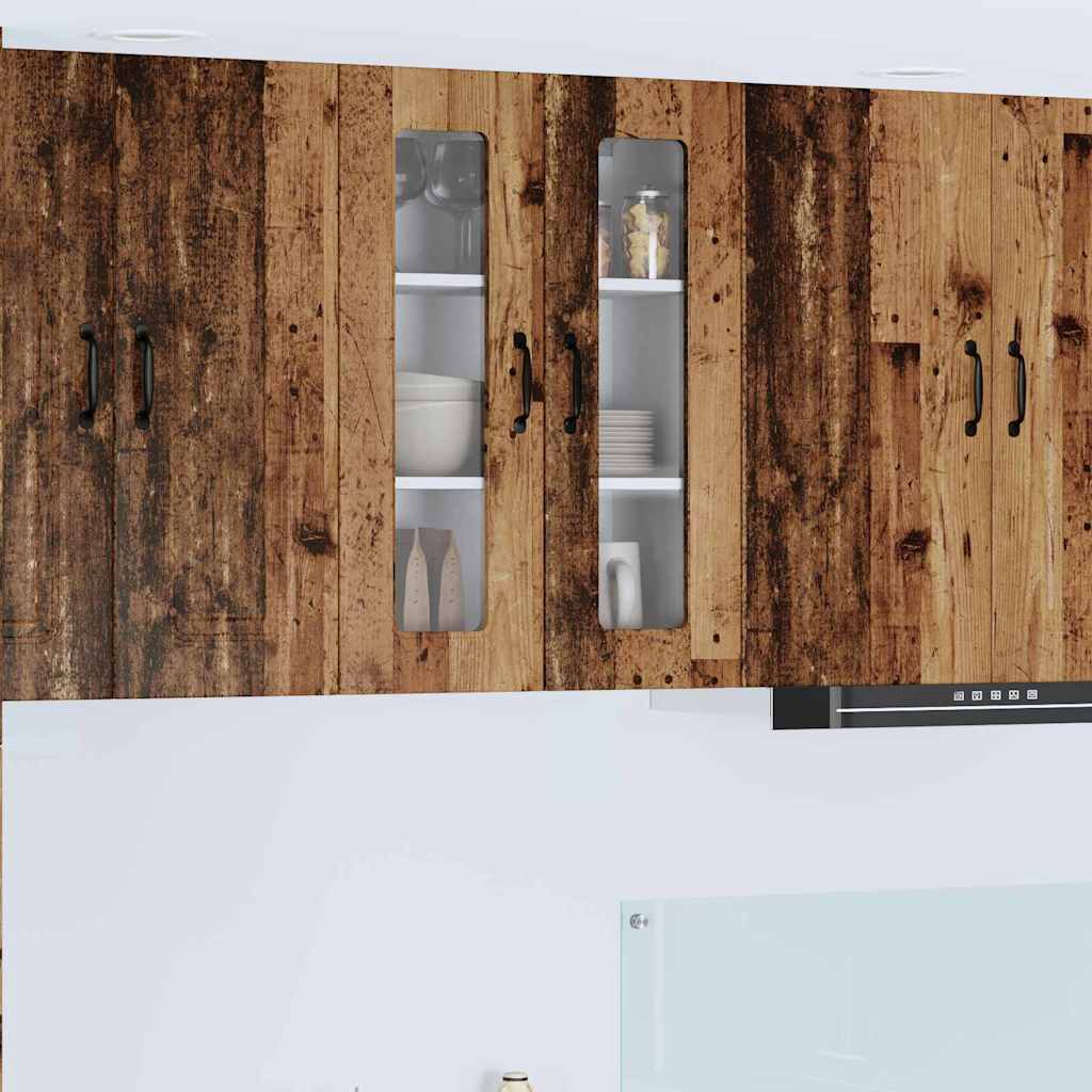 Seinakapp kööki riiuliga Vana puit 60 x 31 x 80 cm Tehispuit