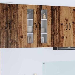 Seinakapp kööki riiuliga Vana puit 60 x 31 x 80 cm Tehispuit