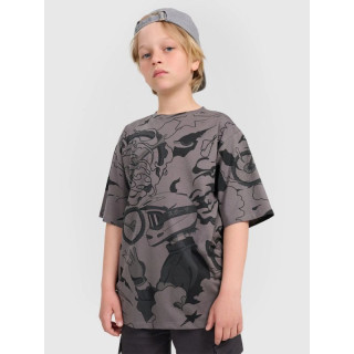 Boy's oversize T-shirt with print 4F 4FJRAW25TTSHM3063-90A