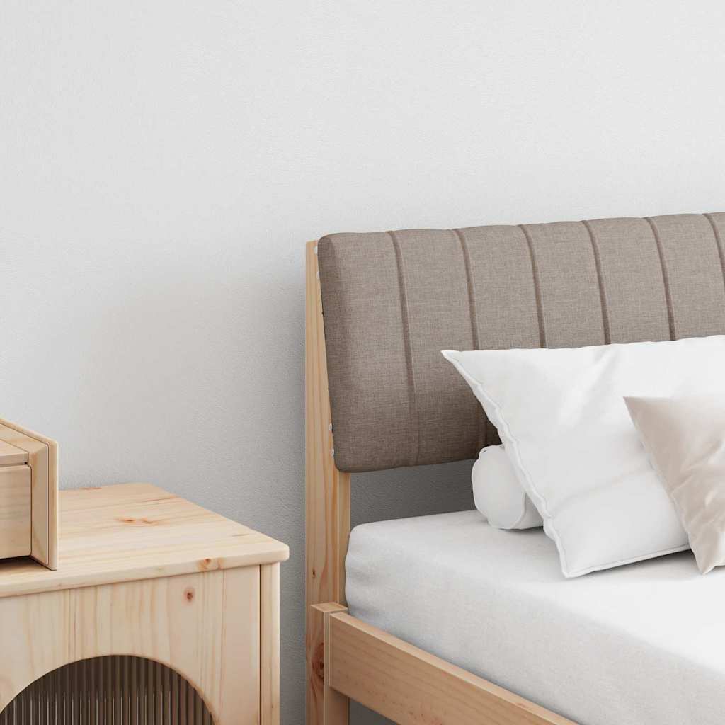 Polsterdatud voodiots Pruunikashall 180 cm Tahke mänd