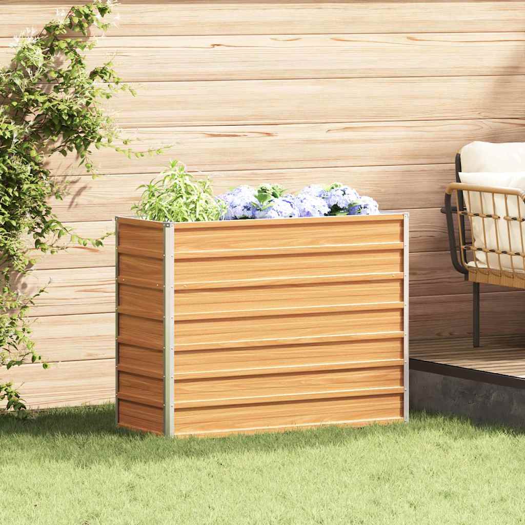 Kõrgendatud aia taimelava Helepruun 100 x 40 x 77 cm Tsinkteras