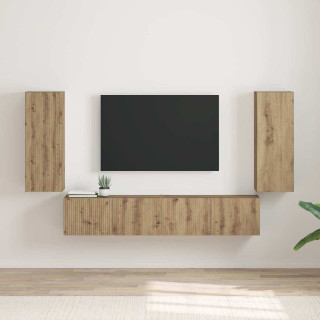 TV Seina Kapp 2 pcs Artisani tamme 30 x 31 x 80 cm Tehispuit