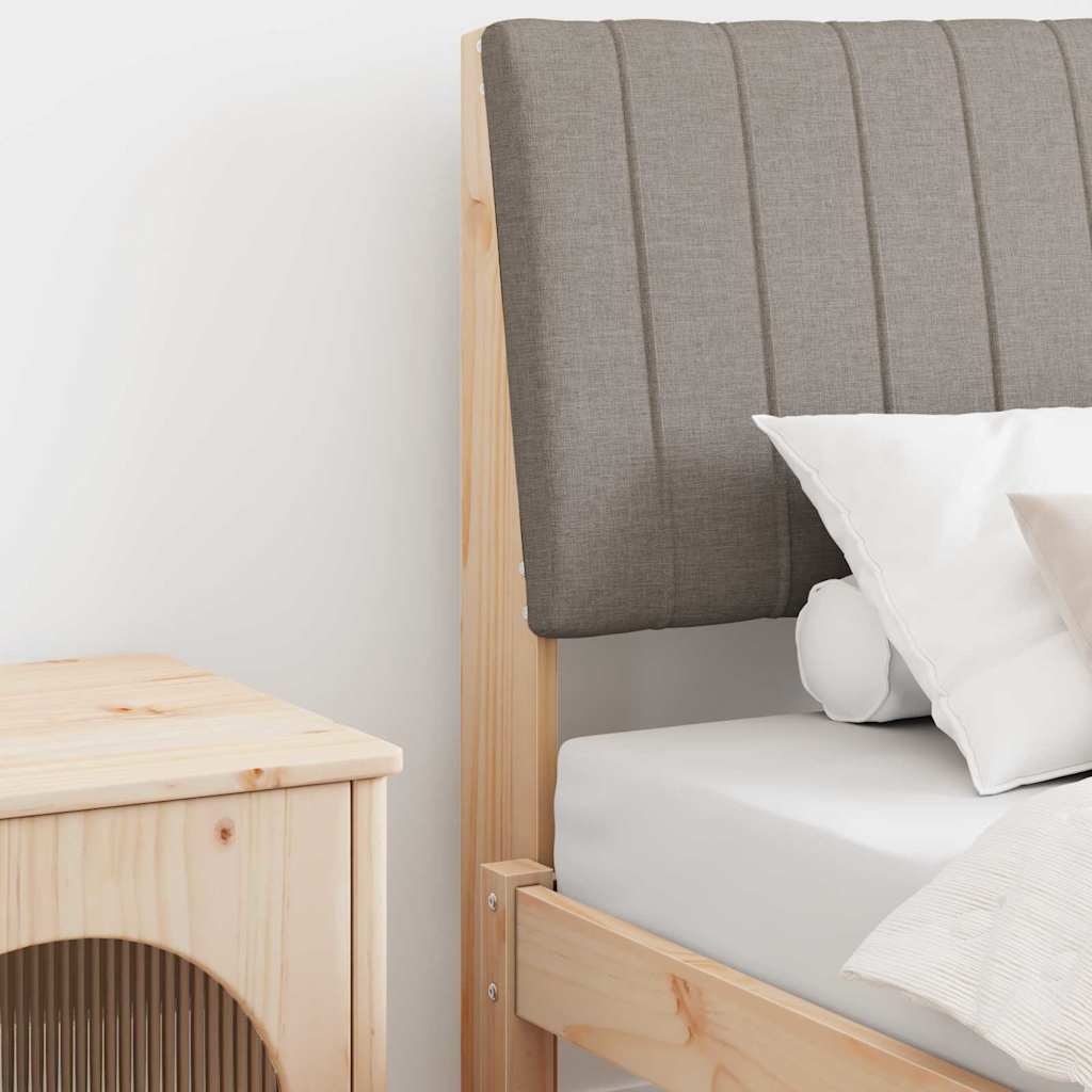 Polsterdatud voodiots Pruunikashall 90 cm Tahke mänd