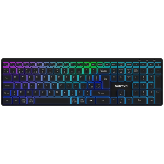 Беспроводная клавиатура CANYON HKB-W11 UK/US RGB Dual Mode, черная