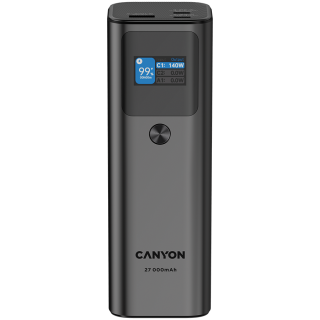 CANYON power bank PB-2010 TFT 27000 mAh 97.2Wh PD140W QC 3.0 Темно-серый
