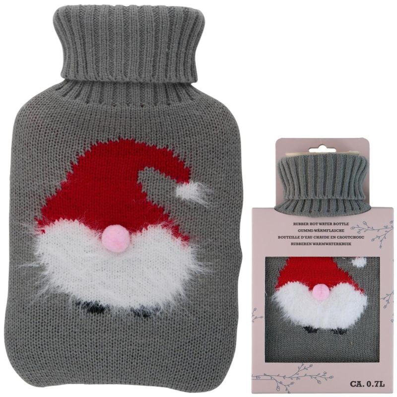 RUBBER HOT WATER BOTTLE IN ALPINA COVER 0.7L SANTA CLAUS