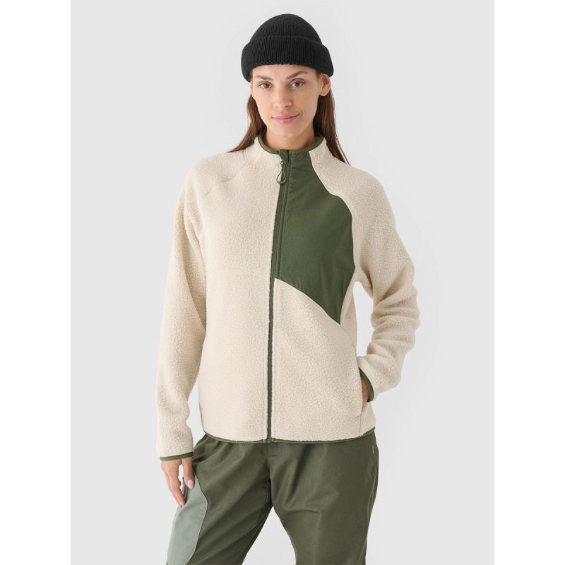 Women's sherpa fleece with stand-up collar 4F 4FRAW24TFLEF362-12S