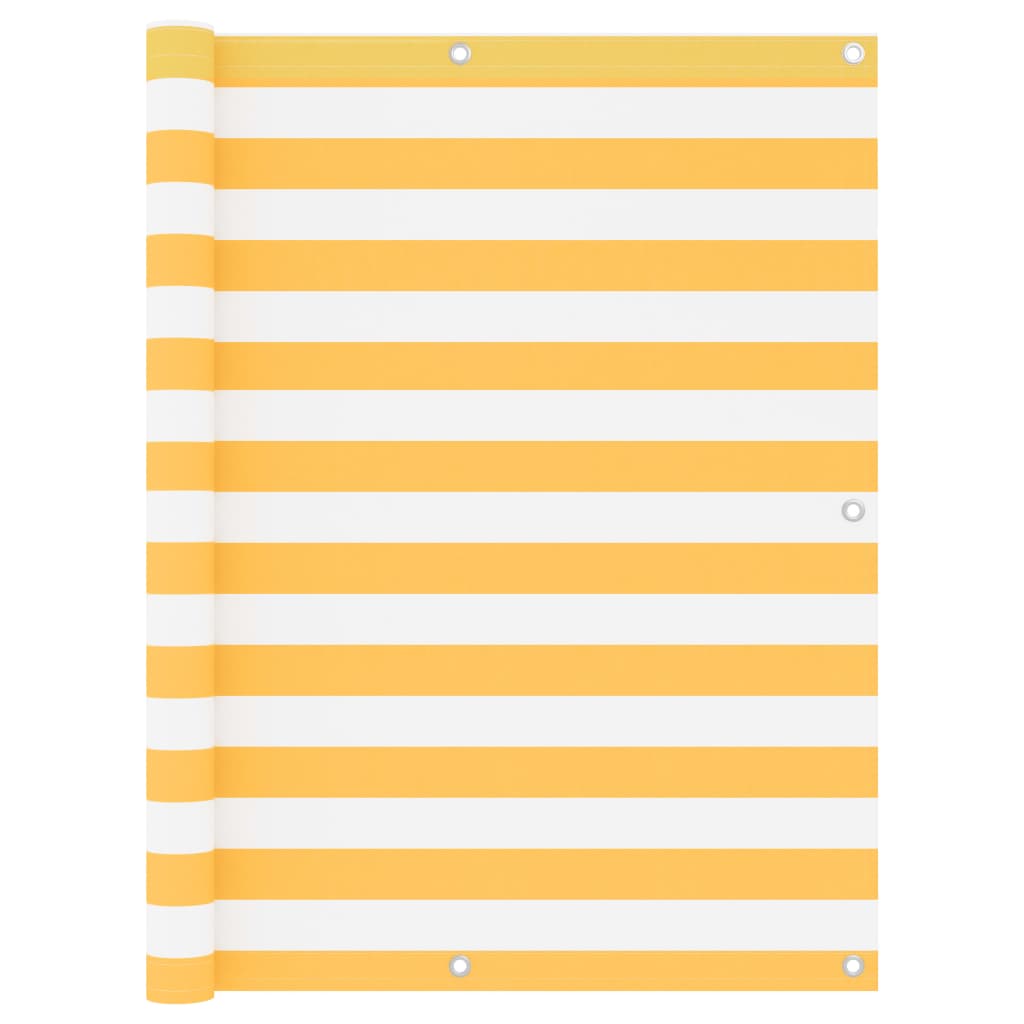 rõdusirm, valge ja kollane, 120 x 600 cm, oxford-kangas