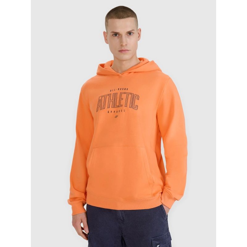 Men's sweatshirt with hood, open, 4F 4FRSS25TSWSM2201-70S