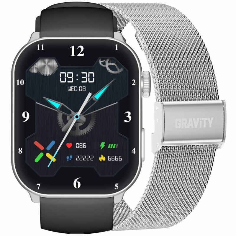 GRAVITY GT28-9 Women's Smartwatch Strap + Bracelet Black Silver