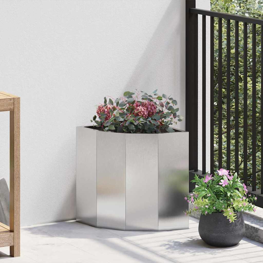 Nurgapott Hõbedane 30 x 30 x 35 cm Roostevaba teras