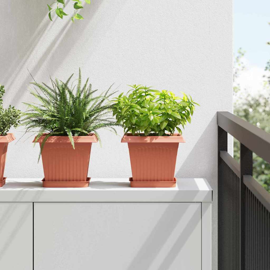 Ruutlillepott 6 pcs Kohviroosa 43 x 43 x 33.5 cm Plastmass