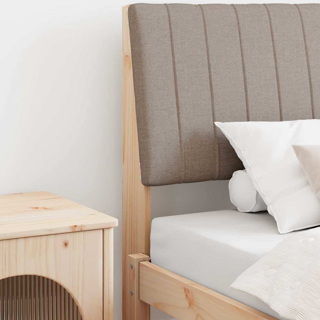 Polsterdatud voodiots Pruunikashall 100 cm Tahke mänd