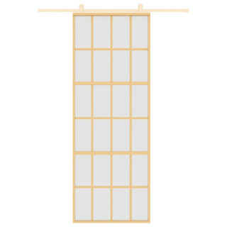 раздвижная дверь, золото, 76x205 см, матовое стекло ESG и алюминий