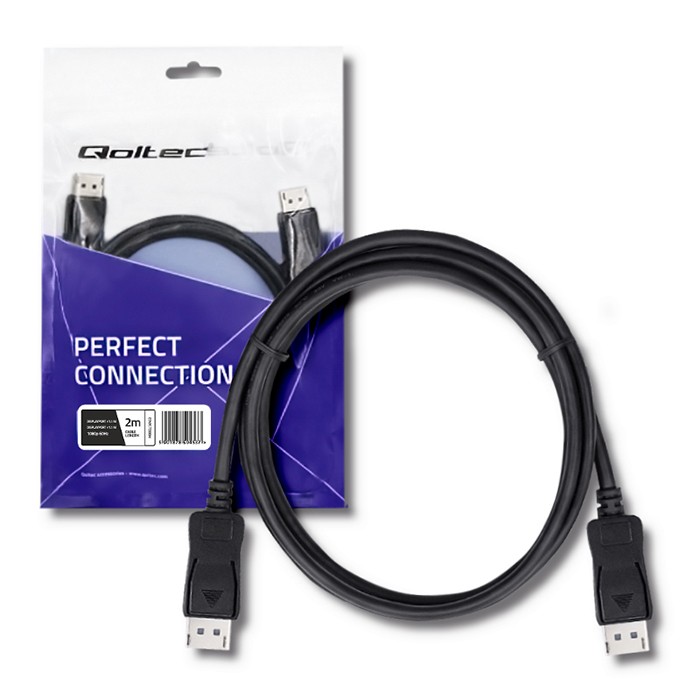 Qoltec DisplayPort v1.1 male | DisplayPort v1.1 male | 4K | 2m