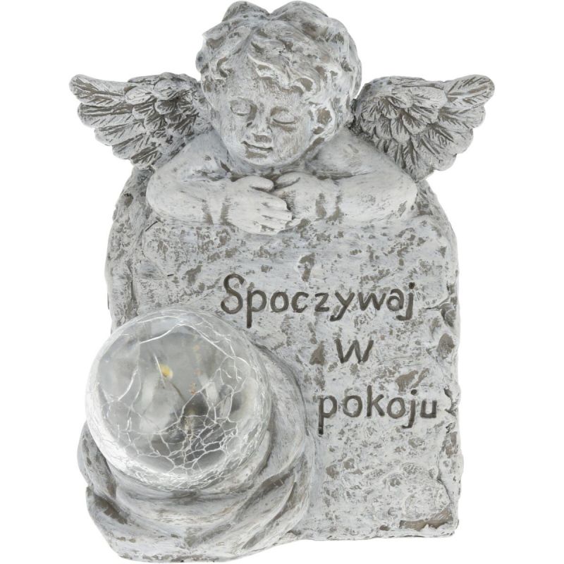 ANGEL FIGURE LED GRAVESTONE CANDLE REST IN PEACE
