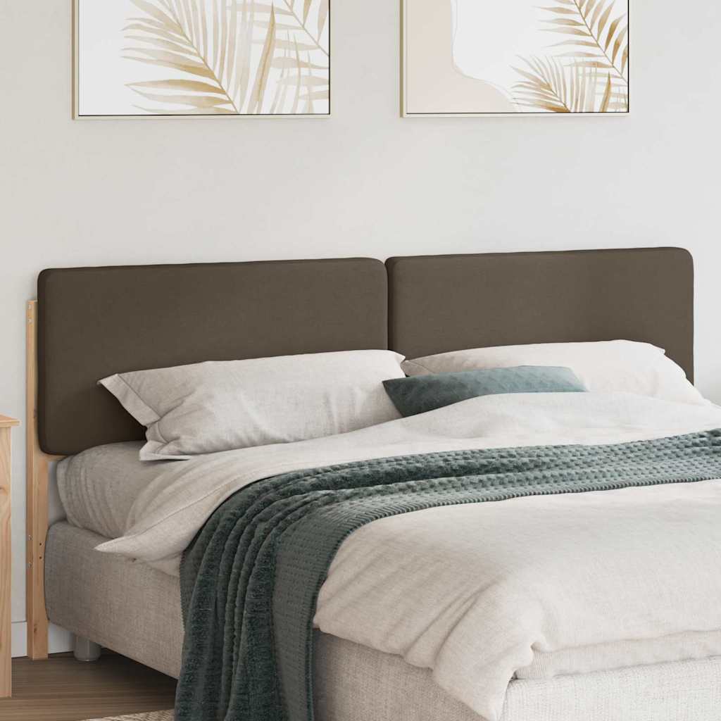 Polsterdatud voodiots peaga Pruun ja taupe 180 cm Tahke mänd