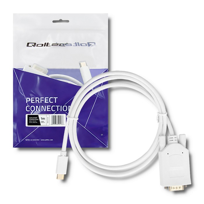 Qoltec USB 3.1 typ C male/ VGA male cable| FULL HD | Alternate mode | 1m