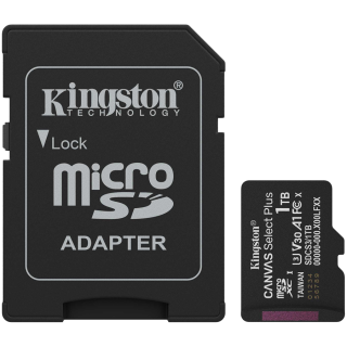 Kingston 1TB microSDXC Canvas Select Plus Gen3 150MB/s A1 Card + Adapter