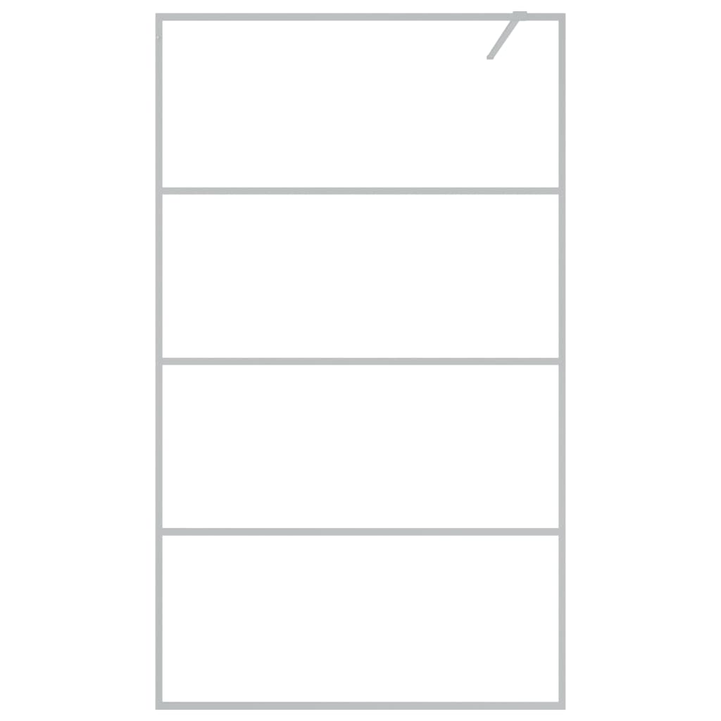 dušikabiini sein, hõbedane, 115 x 195 cm, läbipaistev ESG-klaas