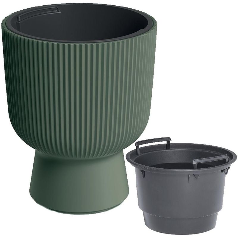 MILLY FLOWER POT ON LEG DIAMETER 30 CM GREEN PINA