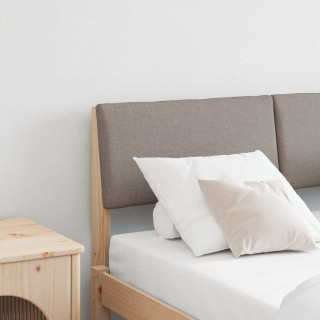 Polsterdatud voodiots Pruunikashall 120 cm Tahke mänd