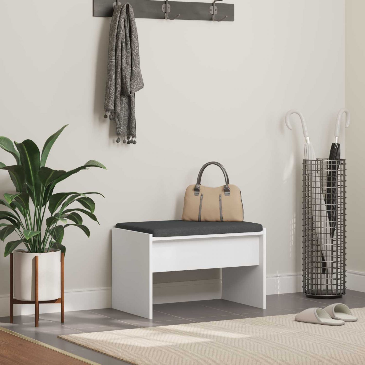 Hallipink padjaga Valge 60 x 38 x 46 cm