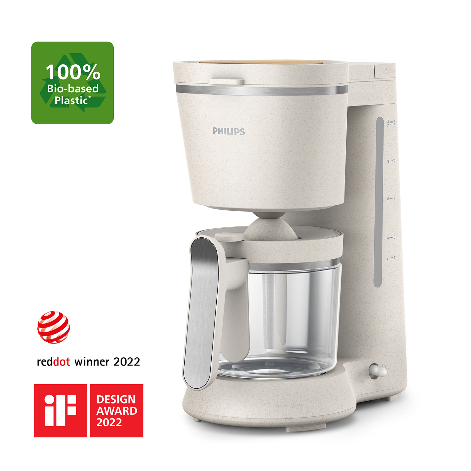 Philips Eco Conscious Edition Drip Filter Coffee Machine HD5120/00, 1.2L