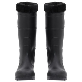 Резиновые сапоги со съемным утеплителем, черные, размер 41, ПВХ