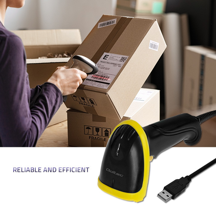 Qoltec Wireless barcode reader scanner | 1D | EAN | USB | 2.4G