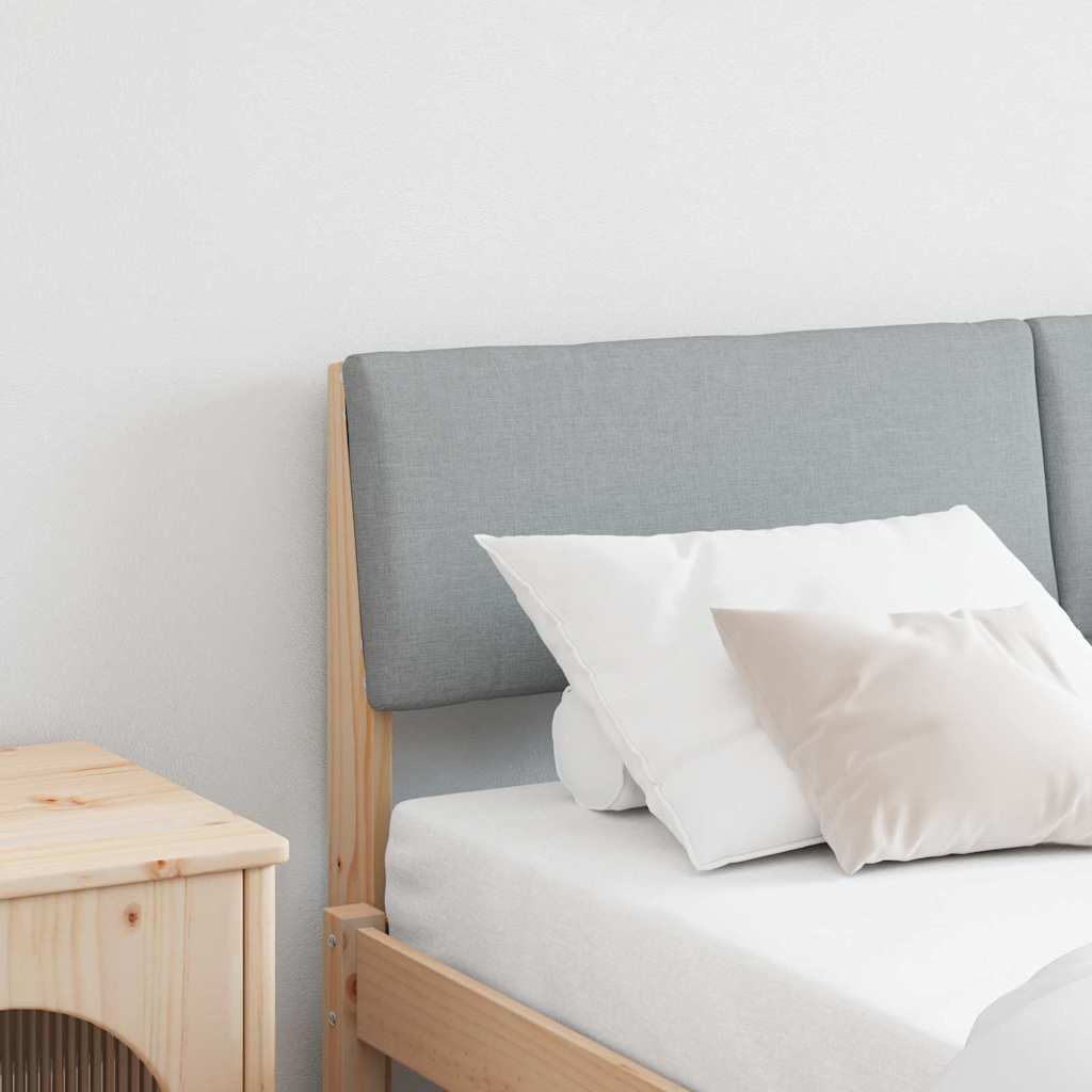 Polsterdatud voodiots Helehall 150 cm Tahke mänd