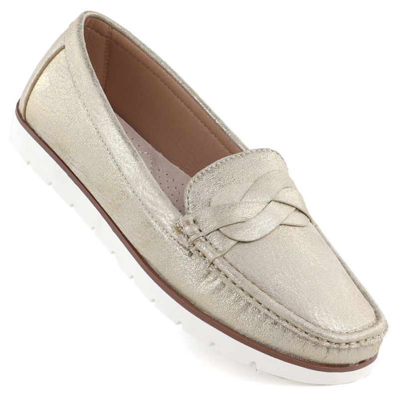 Women's gold moccasin shoes Vice Versa 834281