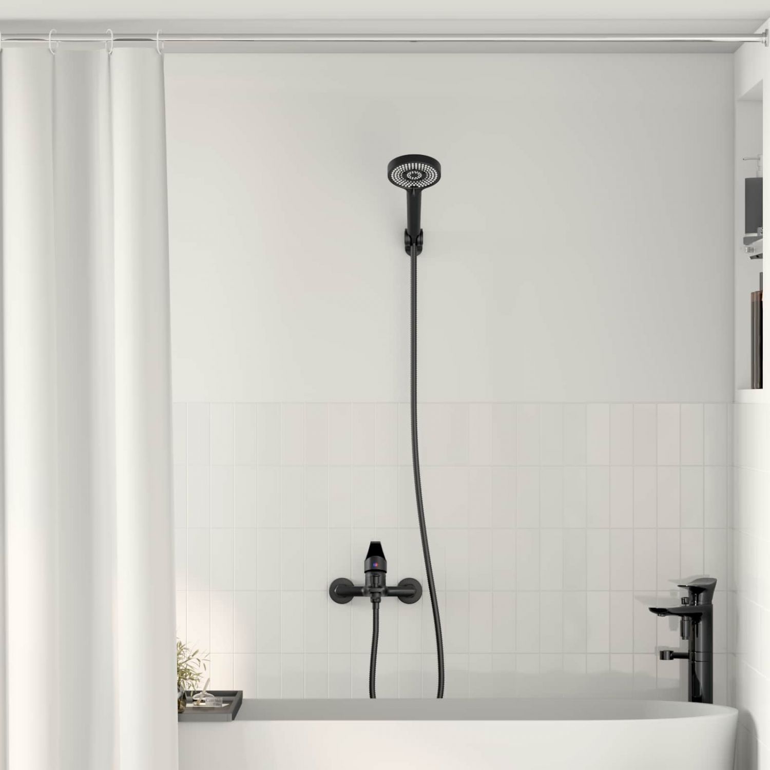 Dušipea Komplekt Must G 1 / 2 tolli