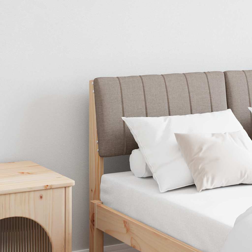 Polsterdatud voodiots Pruunikashall 120 cm Tahke mänd