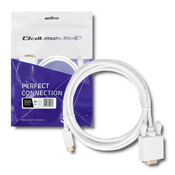 Qoltec USB 3.1 type C male/ VGA male cable| FULL HD | Alternate mode | 2m