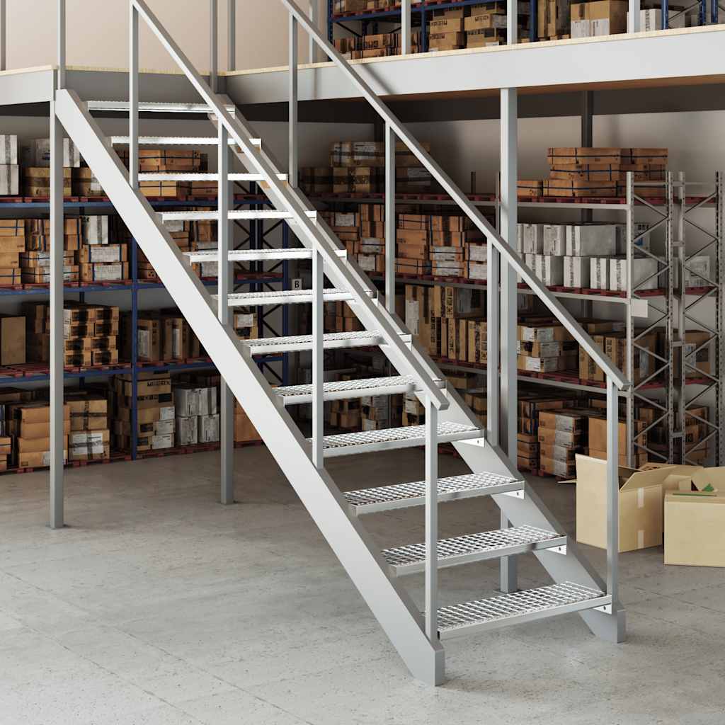 Решетчатая ступень, 80 x 24 x 7 см, оцинкованная сталь