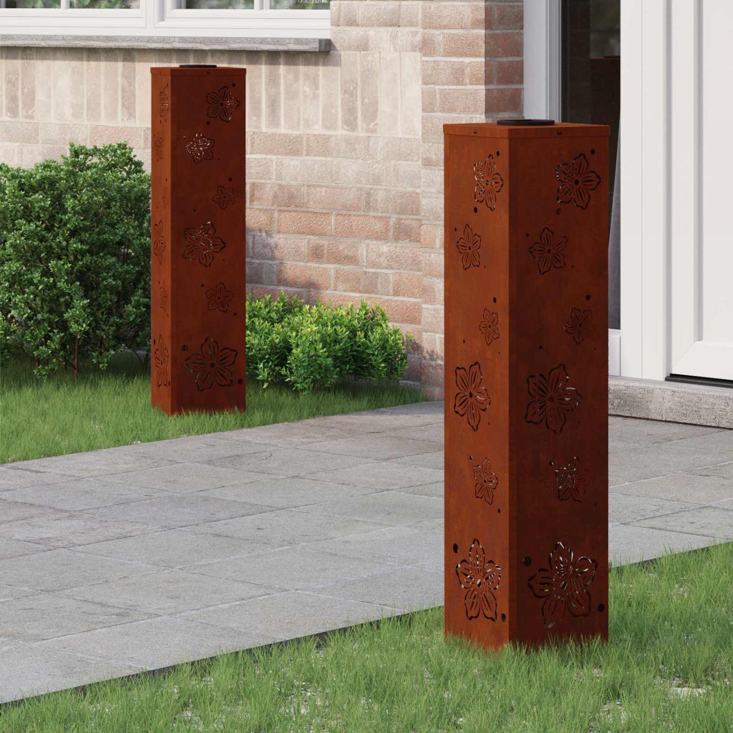 Päikese LED käigutee tuli 2 pcs Corten Teras Corten Teras