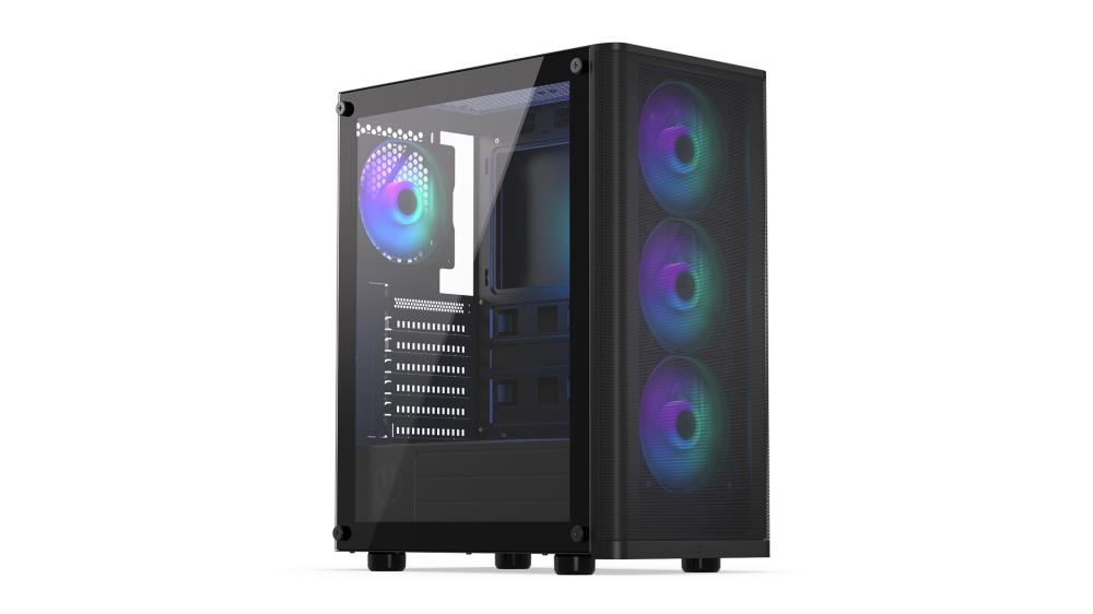 Case|ENDORFY|Ventum 200 ARGB|MidiTower|Case product features Transparent panel|Not included|ATX|MicroATX|MiniITX|Colour Black|EY2A014
