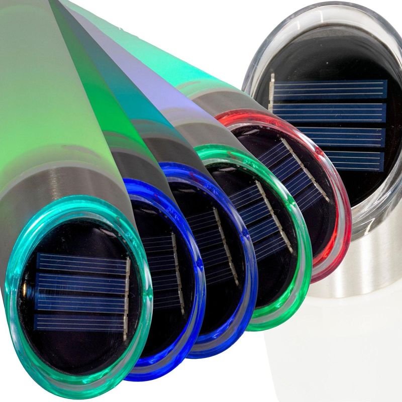 SOLAR LAMP PATHWAY 4LED 2 COLORS 32.5CM