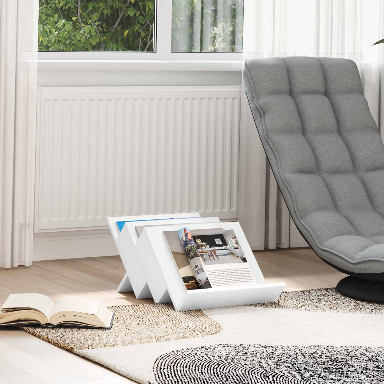 Kõrvalkapp riiuliga Valge 57,5 x 40 x 42 cm Tehispuit