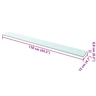 i klaasist riiuliplaat 110 x 12 cm läbipaistev