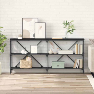 Konsoollaud riiuliga ladustamisega Must tamm 160 x 30 x 75 cm