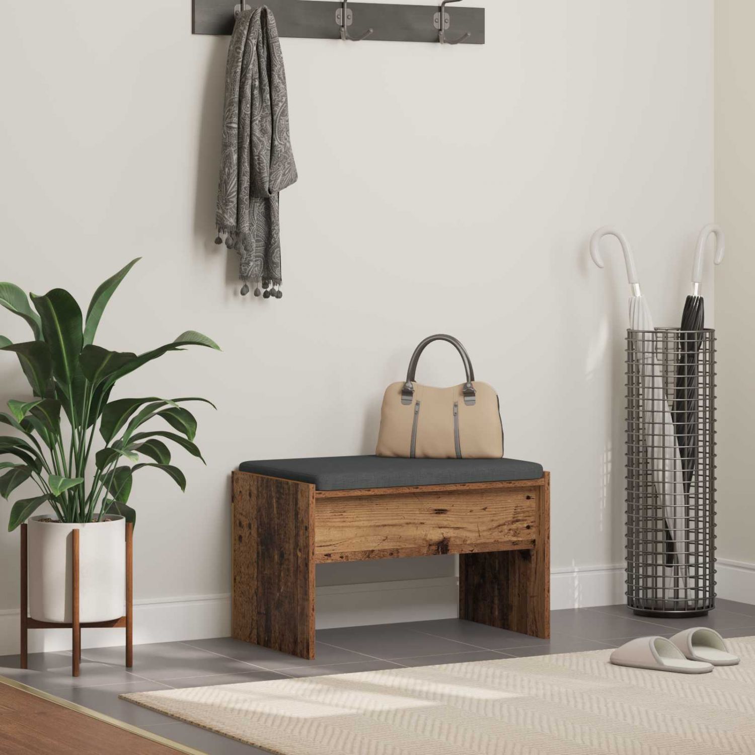 Hallipink padjaga Vana puit 60 x 38 x 46 cm