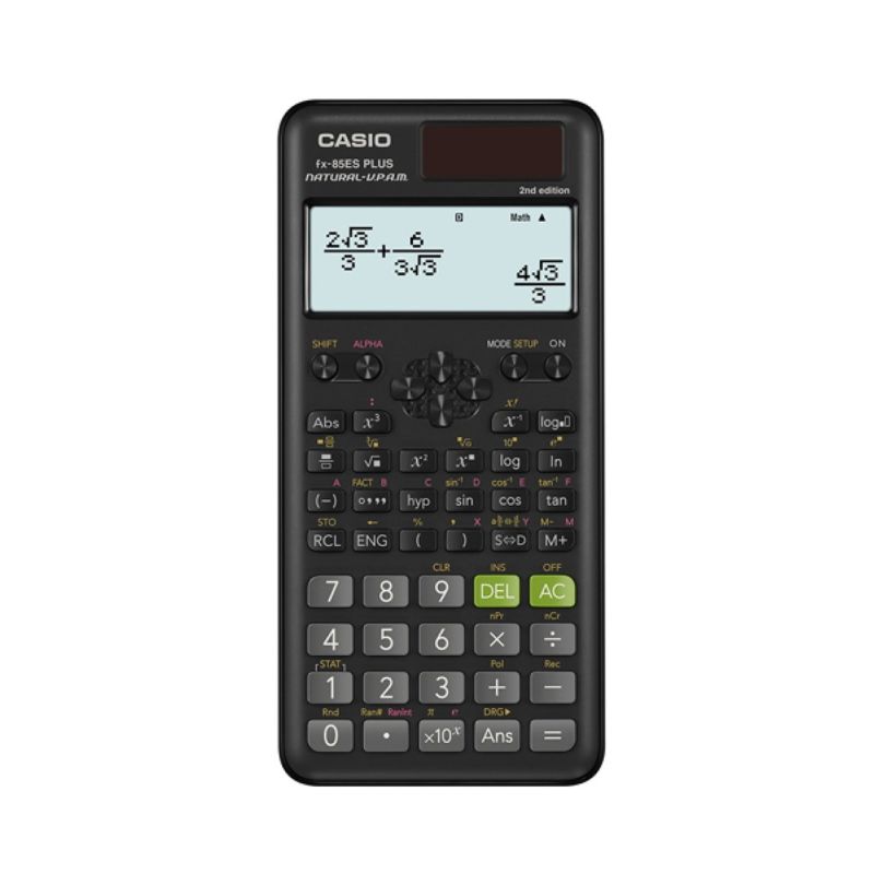 CASIO FX-85ESPLUS-2 B SCIENTIFIC CALCULATOR 252 FUNCTIONS, 77X162MM, CARDBOARD BOX, BLACK