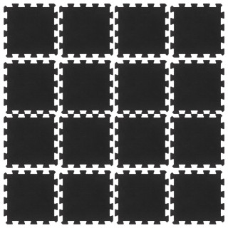 Резиновые коврики 16 шт., черные, 16 мм, 30 х 30 см