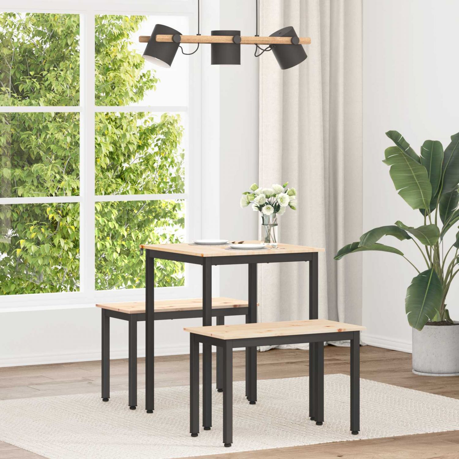 Söögilaud Neutraalne 60 x 60 x 75 cm Tahke mänd