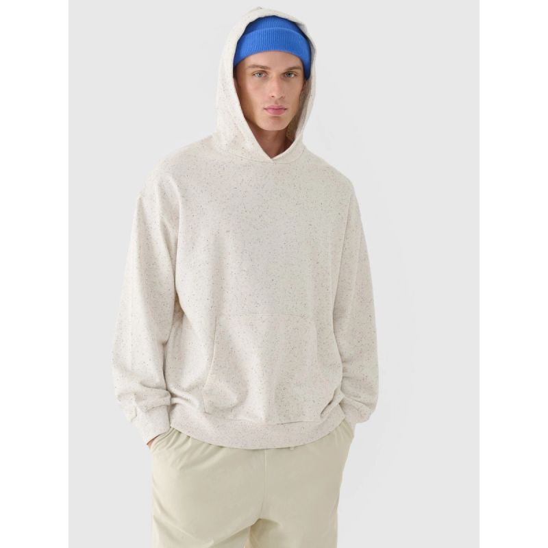 Men's sweatshirt with hood, open, 4F 4FWAW24TSWSM1310-11S
