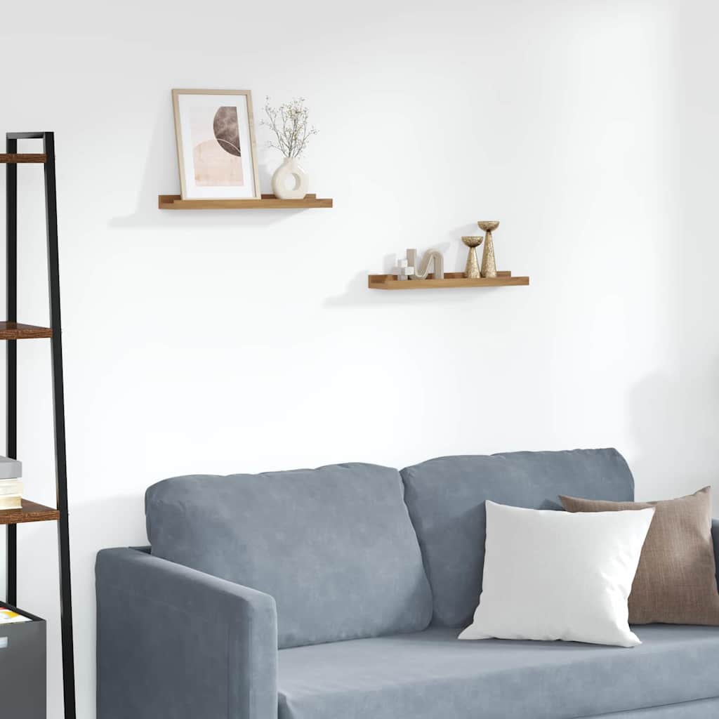 Seinariiul riiuliga 2 pcs Pruun 40 x 9 x 3 cm Tehispuit